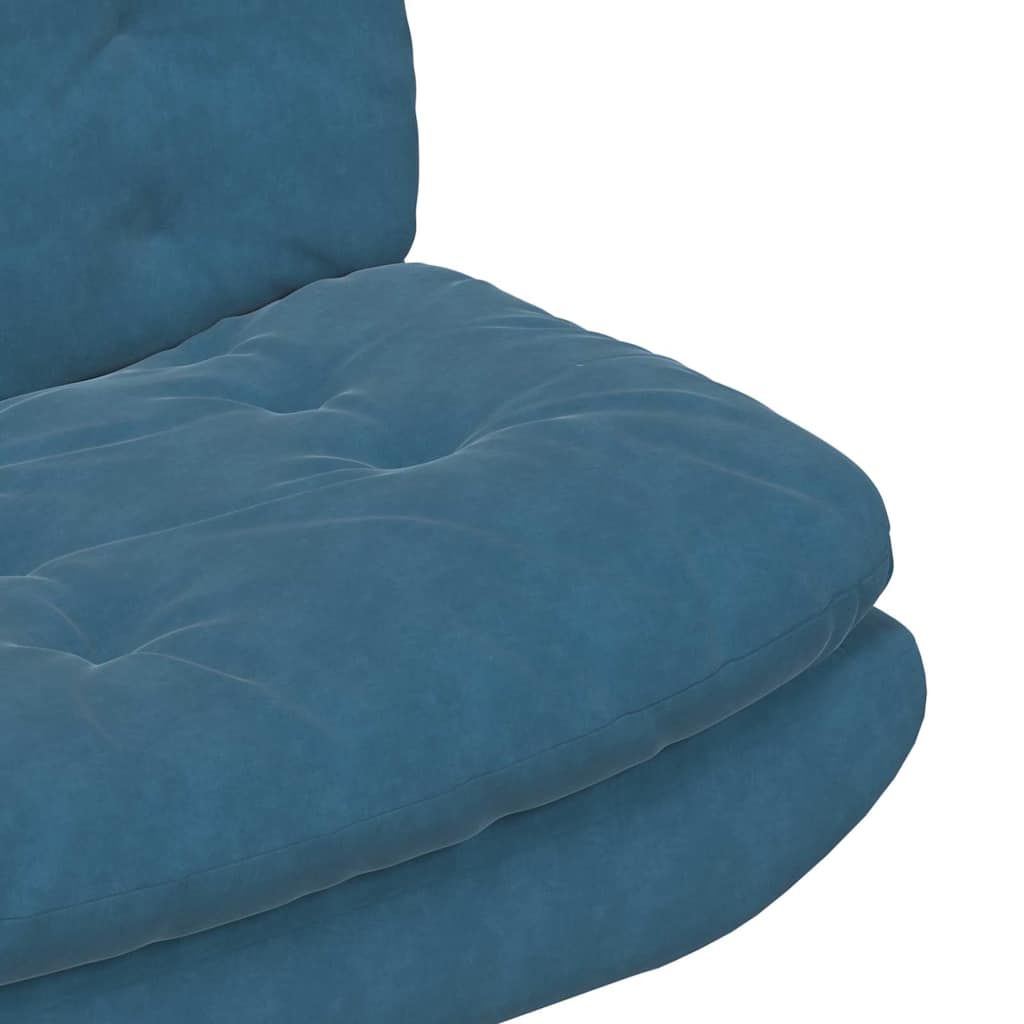 Swivel Relaxing Chair with Cushion Blue 63 x 75 x 76 cm Velvet