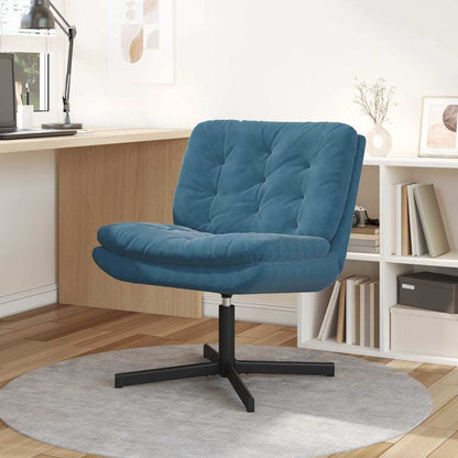 Swivel Relaxing Chair with Cushion Blue 63 x 75 x 76 cm Velvet