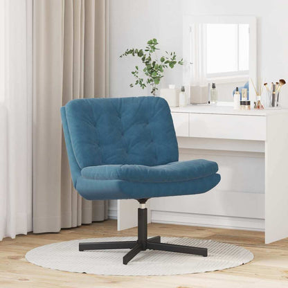Swivel Relaxing Chair with Cushion Blue 63 x 75 x 76 cm Velvet