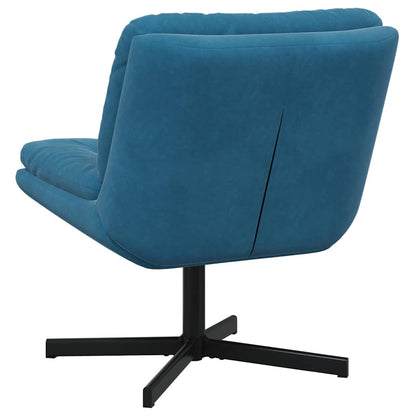Swivel Relaxing Chair with Cushion Blue 63 x 75 x 76 cm Velvet