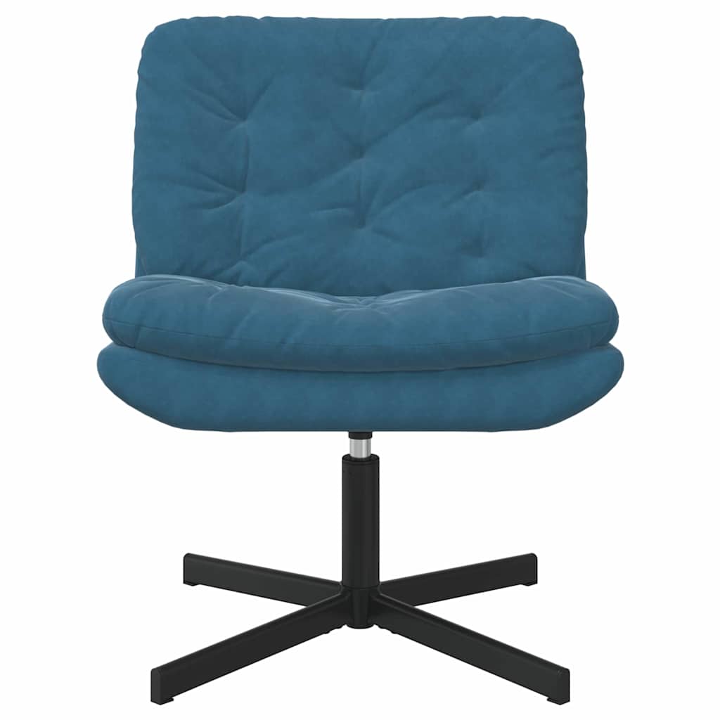 Swivel Relaxing Chair with Cushion Blue 63 x 75 x 76 cm Velvet