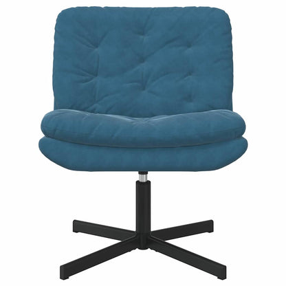 Swivel Relaxing Chair with Cushion Blue 63 x 75 x 76 cm Velvet