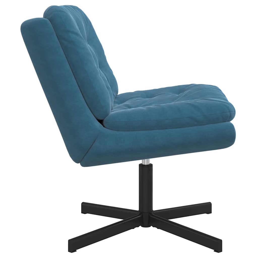 Swivel Relaxing Chair with Cushion Blue 63 x 75 x 76 cm Velvet