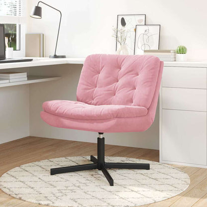 Swivel Relaxing Chair with Cushion Pink 63 x 75 x 76 cm Velvet