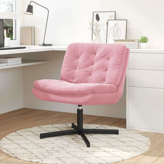 Swivel Relaxing Chair with Cushion Pink 63 x 75 x 76 cm Velvet