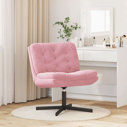 Swivel Relaxing Chair with Cushion Pink 63 x 75 x 76 cm Velvet