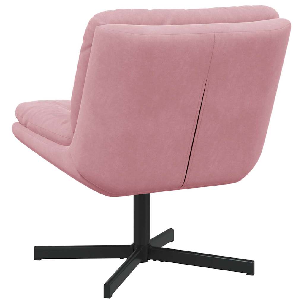 Swivel Relaxing Chair with Cushion Pink 63 x 75 x 76 cm Velvet