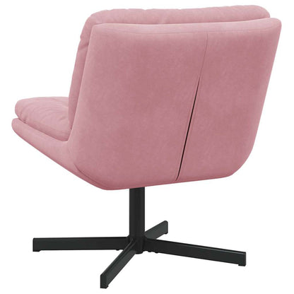 Swivel Relaxing Chair with Cushion Pink 63 x 75 x 76 cm Velvet