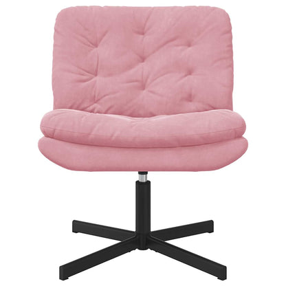 Swivel Relaxing Chair with Cushion Pink 63 x 75 x 76 cm Velvet