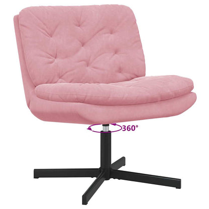 Swivel Relaxing Chair with Cushion Pink 63 x 75 x 76 cm Velvet