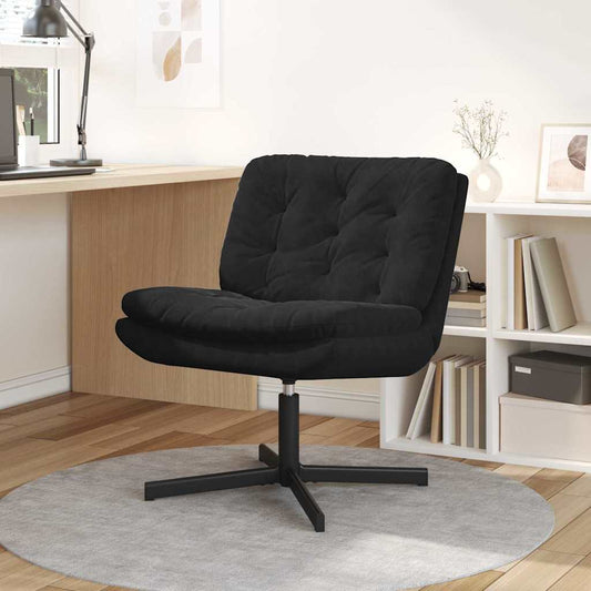 Swivel Relaxing Chair with Cushion Black 63 x 75 x 76 cm Velvet