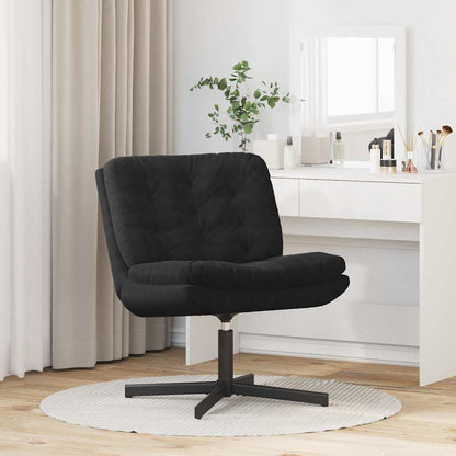 Swivel Relaxing Chair with Cushion Black 63 x 75 x 76 cm Velvet