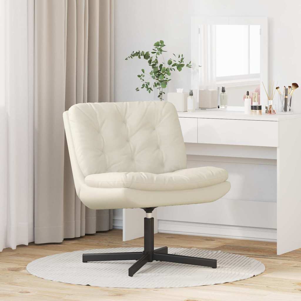 Swivel Relaxing Chair Cream 63 x 75 x 76 cm Velvet