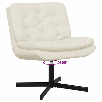 Swivel Relaxing Chair Cream 63 x 75 x 76 cm Velvet