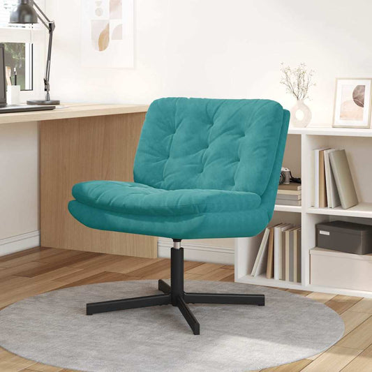 Swivel Relaxing Chair Other Turquoise 63 x 75 x 76 cm Velvet