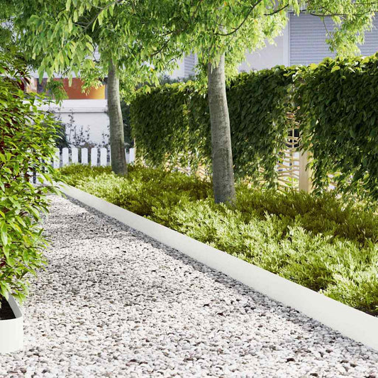 Lawn Edgings 50 pcs White 100 x 0.5 x 20 cm Steel