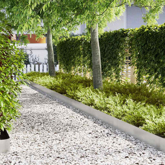 Lawn Edgings 50 pcs Silver 100 x 0.5 x 20 cm Stainless steel