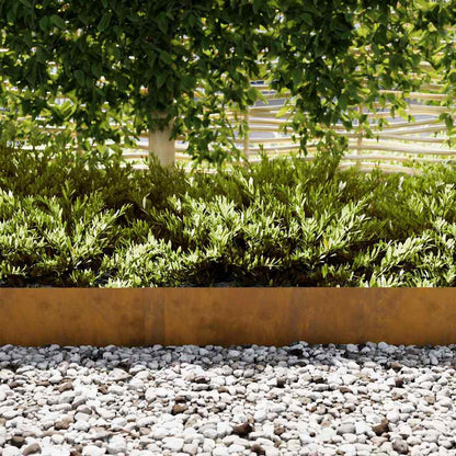 Lawn Edgings 50 pcs Brown 100 x 0.5 x 20 cm Weathering Steel