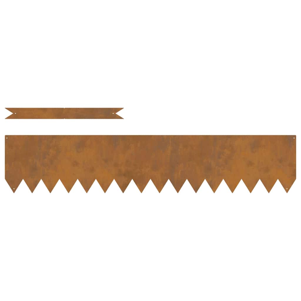 Lawn Edgings 50 pcs Brown 100 x 0.5 x 20 cm Weathering Steel