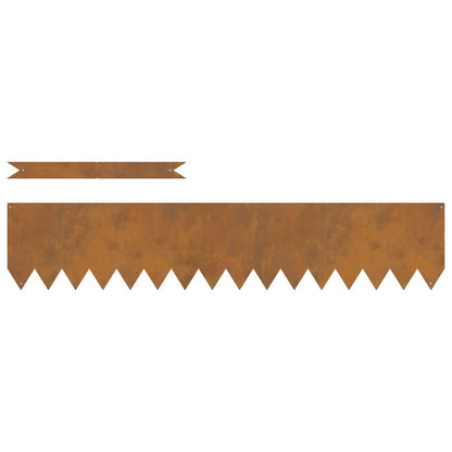 Lawn Edgings 50 pcs Brown 100 x 0.5 x 20 cm Weathering Steel