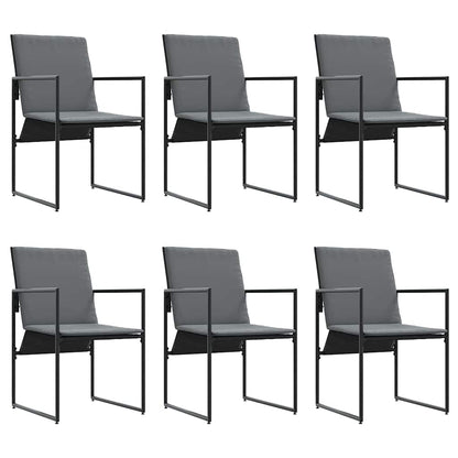 Garden Dining Set 7 pcs Black Steel