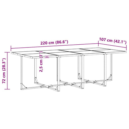 Garden Dining Set 9 pcs Black Steel