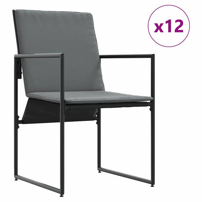 Garden Dining Set 13 pcs Black Steel