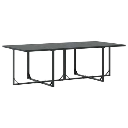 Garden Dining Set 9 pcs Black Steel