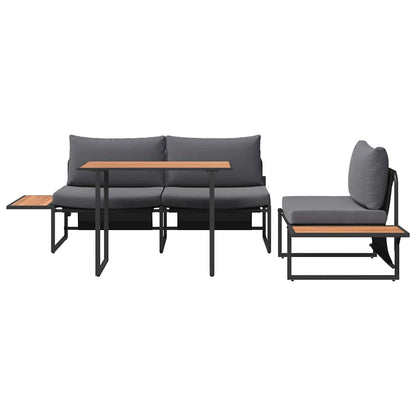 Garden Dining Set 3 pcs Anthracite Steel