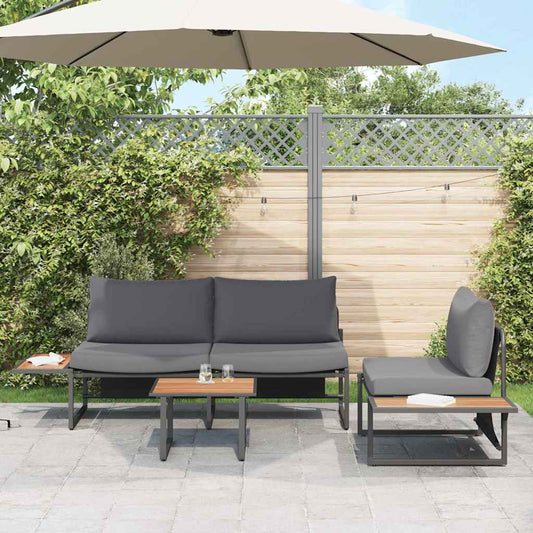 Garden Dining Set 3 pcs Anthracite Steel
