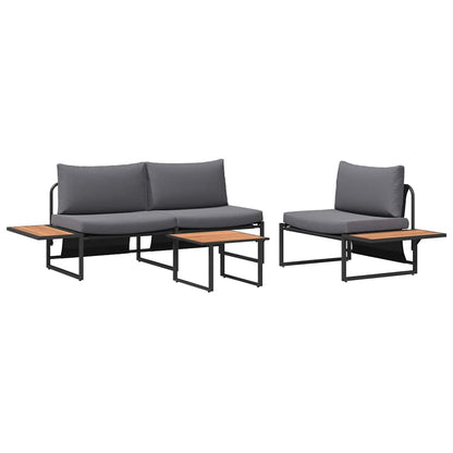 Garden Dining Set 3 pcs Anthracite Steel