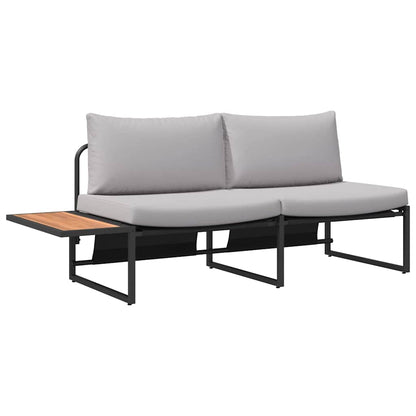 Garden Dining Set 3 pcs Light grey Steel