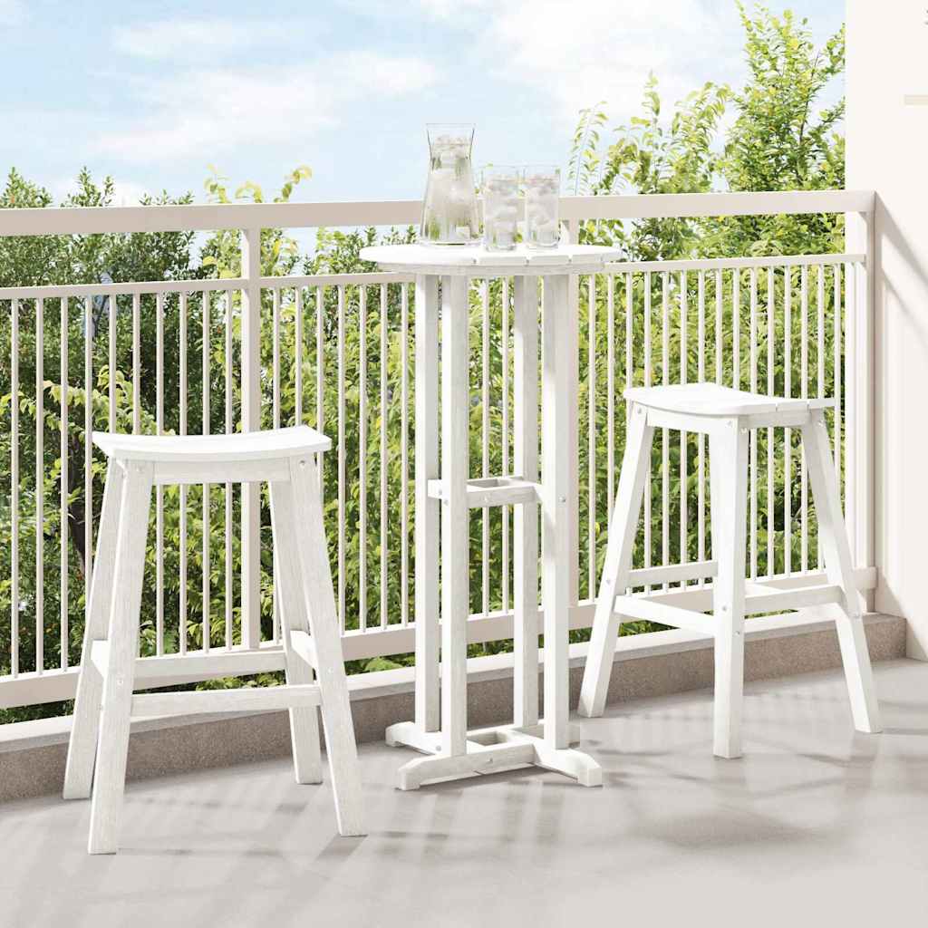 Garden Bar Set 3 pcs White HDPE