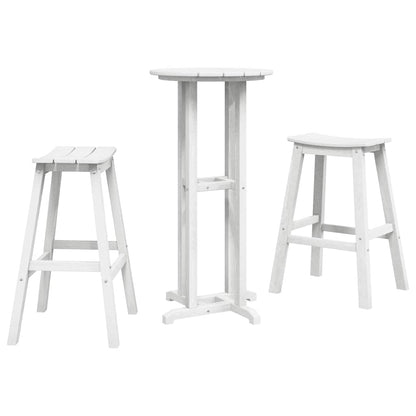 Garden Bar Set 3 pcs White HDPE