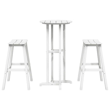 Garden Bar Set 3 pcs White HDPE