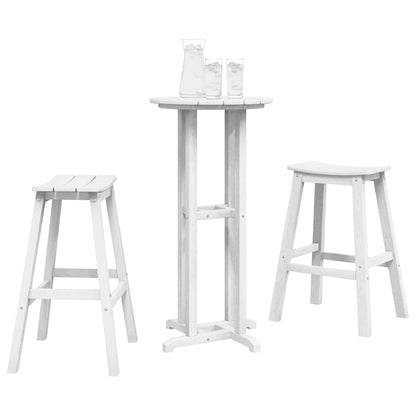 Garden Bar Set 3 pcs White HDPE
