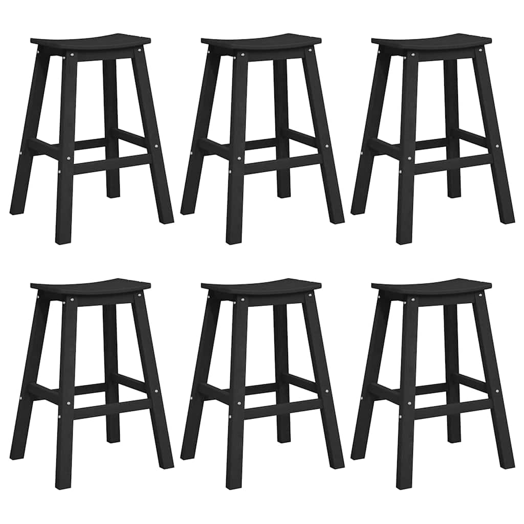 Garden Bar Set 6 pcs Black HDPE