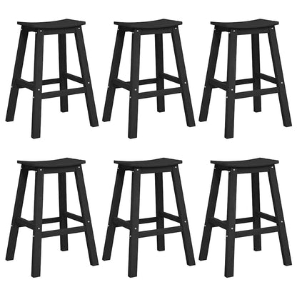 Garden Bar Set 6 pcs Black HDPE