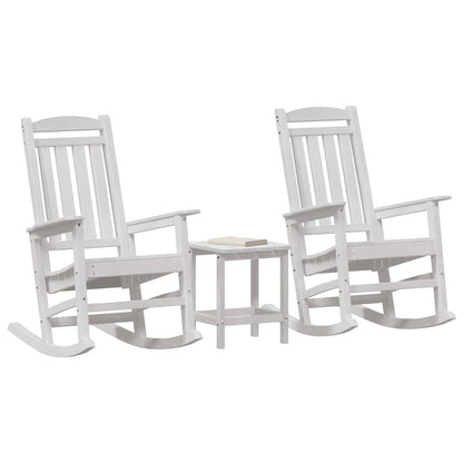 Garden Rocking Chair 3 pcs White 38 x 38 x 46cm Plastic