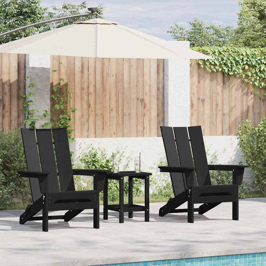 Garden Lounge Furniture 2 pcs Black 74.5 x 80.5 x 90cm Plastic