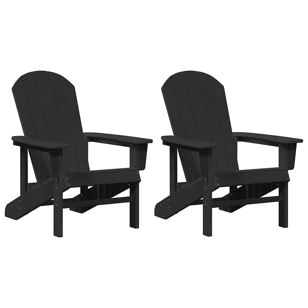 Garden Lounge Furniture 2 pcs Black 74 x 82 x 90cm Polyethylene