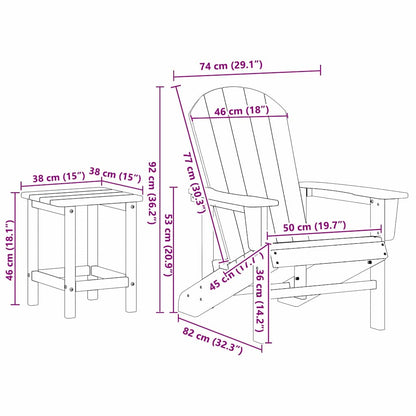 Garden Lounge Furniture 3 pcs Navy 38 x 38 x 46cm Polyethylene