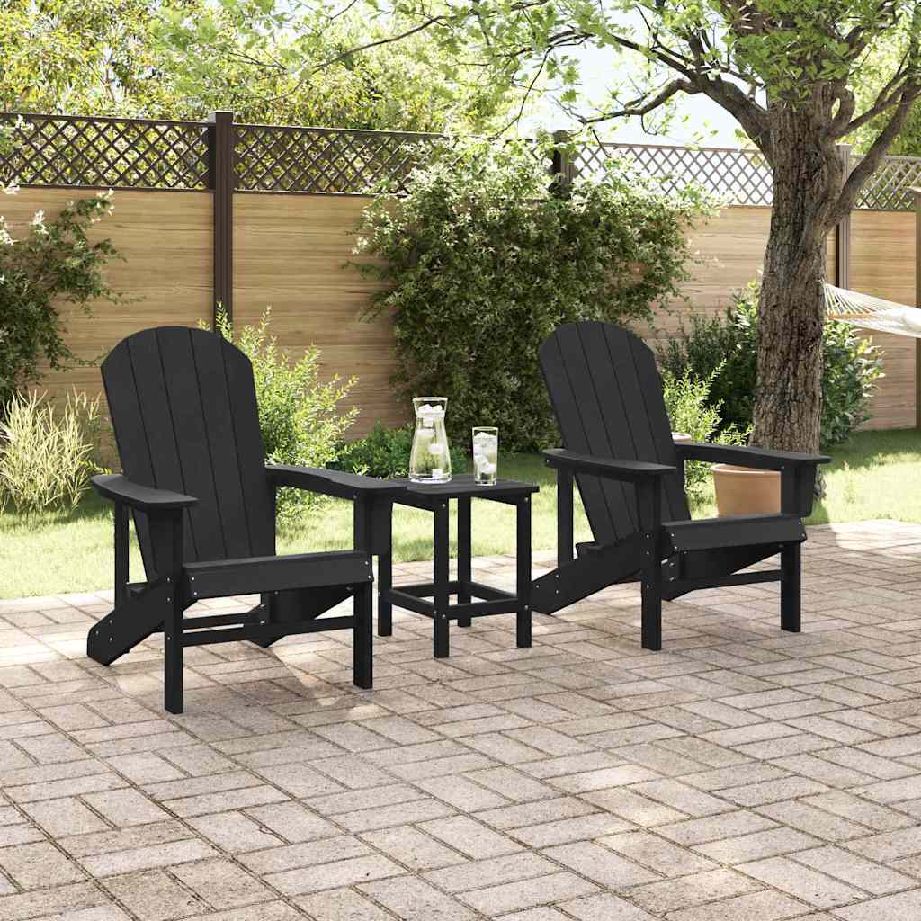 Garden Lounge Furniture 3 pcs Black 38 x 38 x 46cm Polyethylene