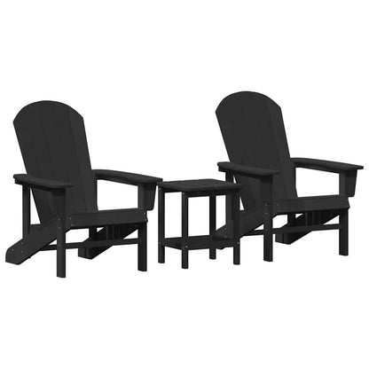 Garden Lounge Furniture 3 pcs Black 38 x 38 x 46cm Polyethylene