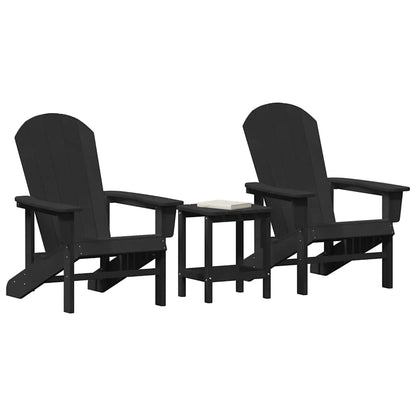 Garden Lounge Furniture 3 pcs Black 38 x 38 x 46cm Polyethylene