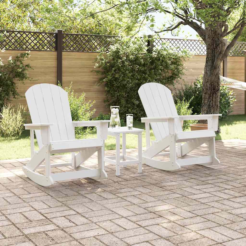 Garden Lounge Set White HDPE