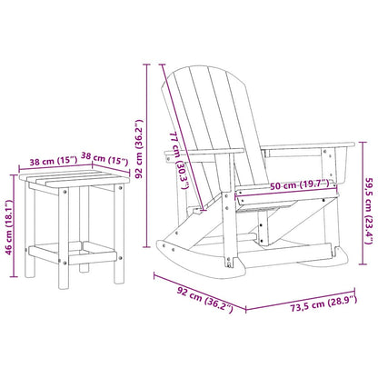 Garden Lounge Set Black HDPE