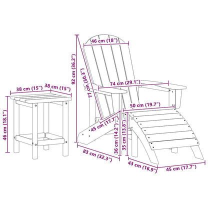 Garden Lounge Furniture 3 pcs Black 38 x 38 x 46cm Plastic
