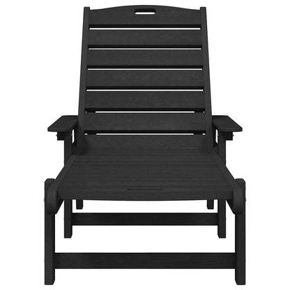 Garden Lounge Furniture Reclining 2 pcs Black 53 x 195.5 x 30cm