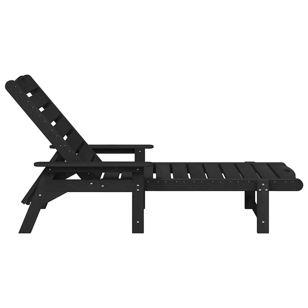 Garden Lounge Furniture Reclining 2 pcs Black 53 x 195.5 x 30cm